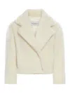 Max Mara Women Teddy Bear Icon Crop Coat In Wool And Alpaca In White