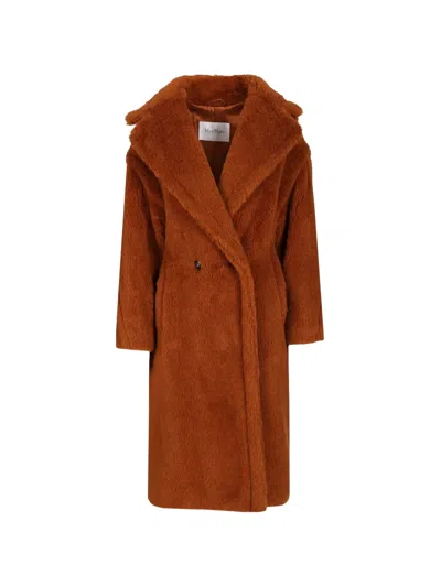 Max Mara Teddy Bear Icon Double-breasted Coat In Brown