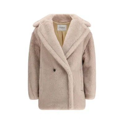 Max Mara Teddy Bear Icon Short Coat In Neutral