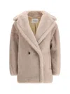 Max Mara Teddy Bear Icon Short Coat In Neutral