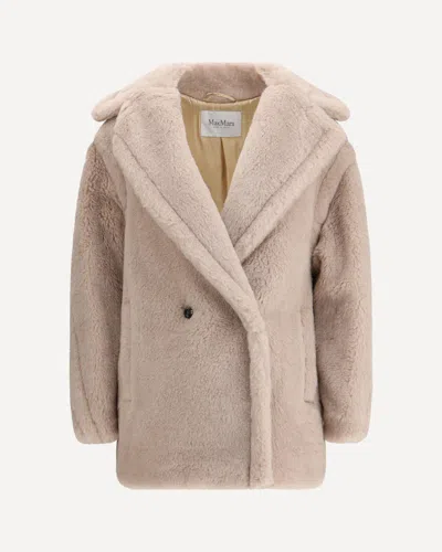 Max Mara Teddy Bear Icon Short Coat In Neutral
