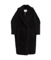 Max Mara Hooded Coat With Belt In Black Wool In Black