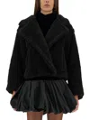 Max Mara "teddy Bear Oggeri" Short Coat In Black