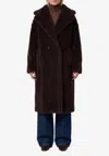 Max Mara Teddy Bear Alpaca Wool Oversized Coat In Brown