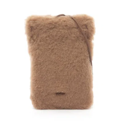 Max Mara Teddy Bear Silk Camel Shoulder Bag In Brown