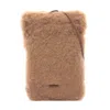 Max Mara Teddy Bear Silk Camel Shoulder Bag In Brown