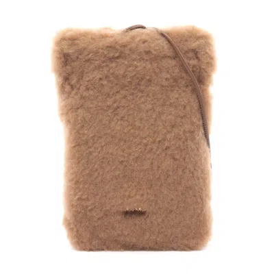 Max Mara Teddy Bear Silk Shoulder Bag Brown