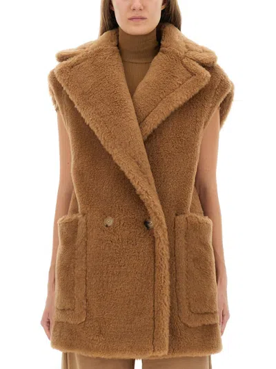 Max Mara Teddy Bear Vest "breda1234" In Brown
