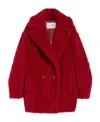 Max Mara Maxmara Frais Short Teddy Bear Icon Coat In Red