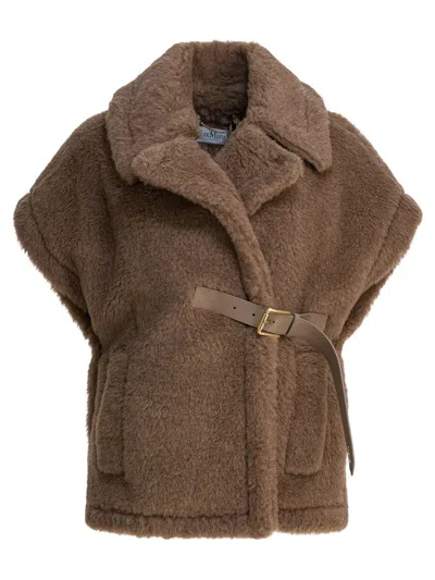 Max Mara Teddy Cape Made Of Alpaca And Cashmere In Brown