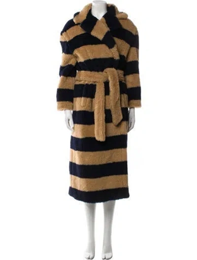 Pre-owned Max Mara Teddy Coat Alpaca Faux Fur Coat In Neutral