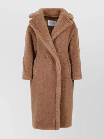 Max Mara Teddy Coat Ankle-length Double-breasted Long Sleeves In Brown