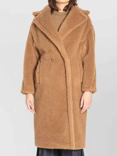 MAX MARA TEDDY COAT IN NATURAL CAMEL SILK