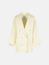 Max Mara 'teddy Crop' White Wool Blend Coat