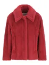 Max Mara Mxmtritone Collarless Jacket In Red