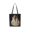 Max Mara Teddy Dog Leather Tote Bag In Black