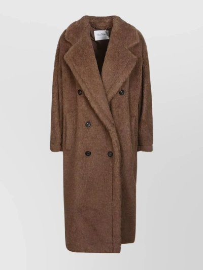 MAX MARA TEDDY DOUBLE-BREASTED LONG COAT BROWN