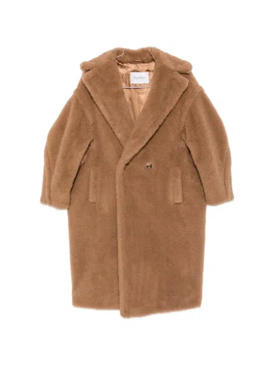 Max Mara Teddy Double-breasted Coat In Brown