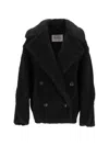 Max Mara Teddy Double-breasted Jacket In Black