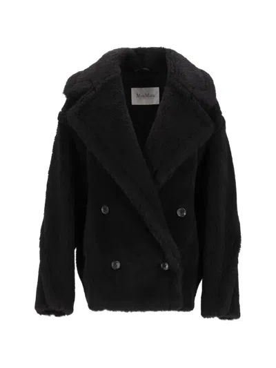 Max Mara Teddy Double-breasted Jacket In Black
