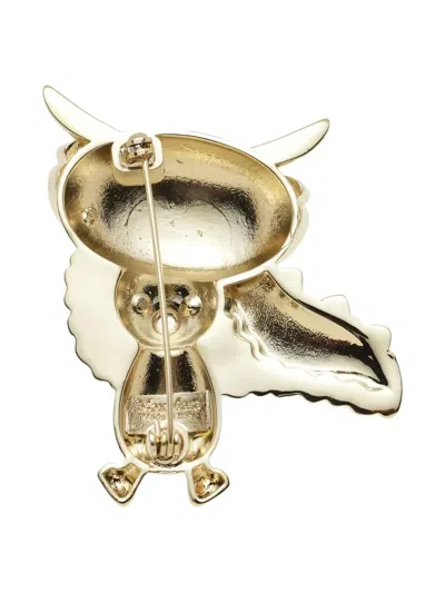 Max Mara Teddy Dragon Brooch In Gold