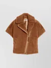 Max Mara Teddy Fabric Biker Jacket Cape