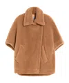 Max Mara Silk Base Camel Hair Wrap Jacket In Brown