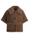 Max Mara Teddy Fabric Cape Coats Brown