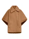 Max Mara Teddy Fabric Cape In Brown