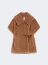 Max Mara Teddy Fabric Cape Scarves And Foulards Beige In Brown