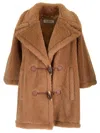 Max Mara Teddy Fabric Cape Coats Beige In Multi