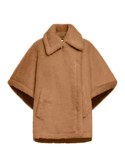 Max Mara Teddy Fabric Cape In Multi