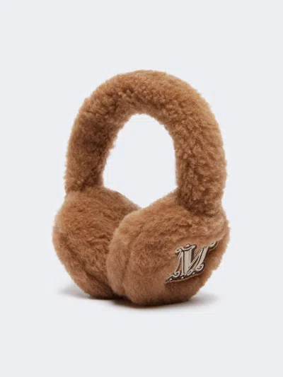Max Mara Teddy Fabric Earmuffs In Brown