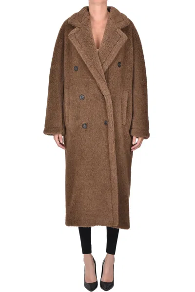 Max Mara Teddy Faust Eco-fur Coat In Brown