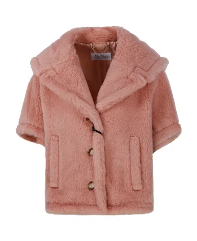 Max Mara Teddy Faux-fur Jacket In Pink