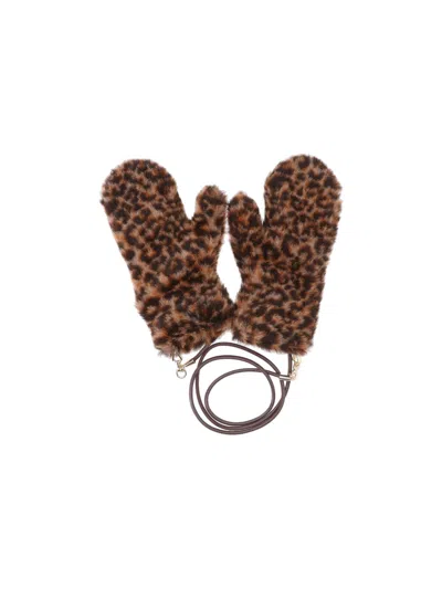 Max Mara Teddy Gloves In Animal Print