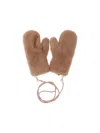 Max Mara Beige Ombrat2 Mittens In Brown
