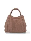 Max Mara Textured Shoulder Bag Detachable Strap In Brown