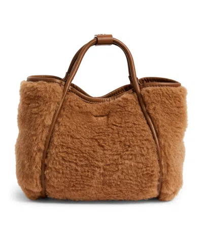 Max Mara Teddy Marine Top-handle Bag In Sand