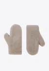 Max Mara Teddy Mittens In Alpaca And Wool In Sand