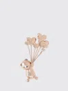 Max Mara Teddy Scarf Brooch In Brass With Rhinestones In Gold