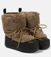 Max Mara Teddy Shearling Ankle Boots In Beige