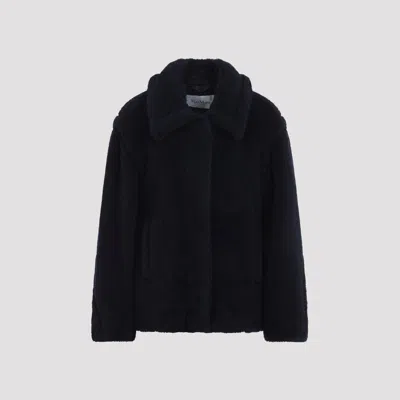 Max Mara Teddy Short Peacoat For Women In Black