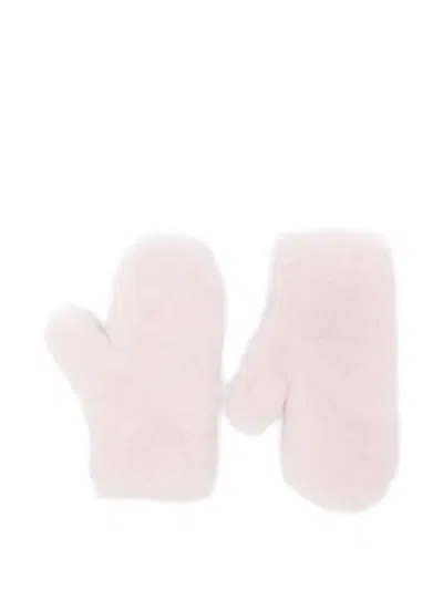 Max Mara Teddy Strap Mittens In Pink