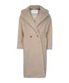 Max Mara Alpaca And Virgin Wool Hooded Coat In Neutral