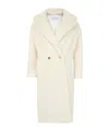 Max Mara Oversized Double-breasted Alpaca-wool Coat With Silk Base In White