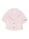 Max Mara Teddy-texture Buttoned Cape In Pink