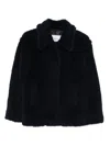 Max Mara Teddy-textured Jacket In Blue