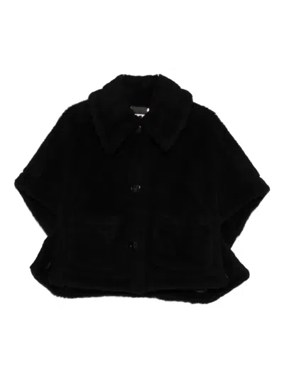 Max Mara Teddy Three-button Cape In Black