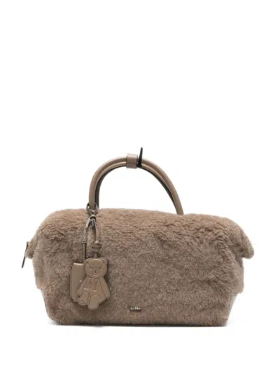 Max Mara Teddy Tote Bag In Gray